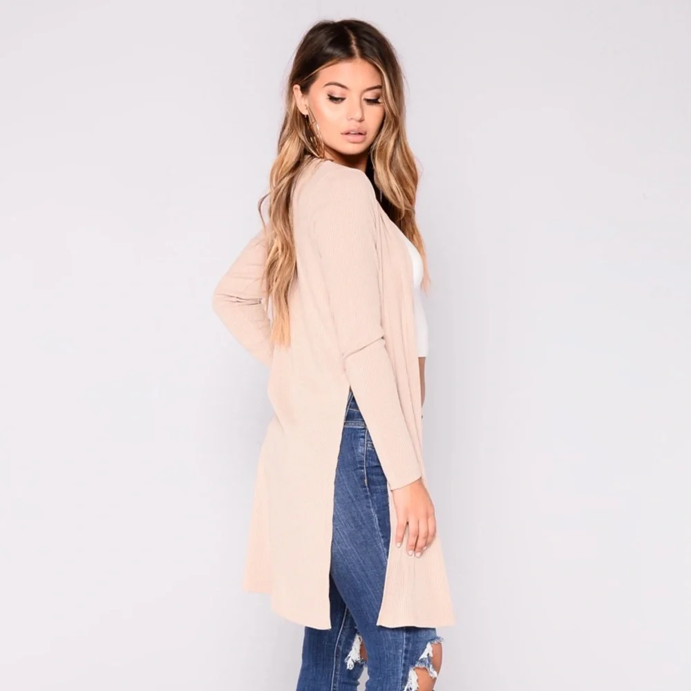 Tan Ribbed Cardigan - Picture 2 of 7